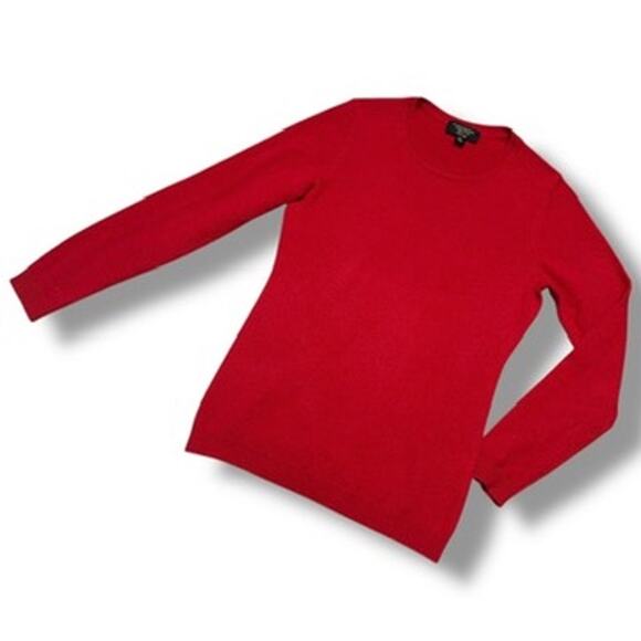 Charter Club 100% Cashmere Sweater Cherry Red Crewneck Knit Super Soft Sz XS - Picture 1 of 4
